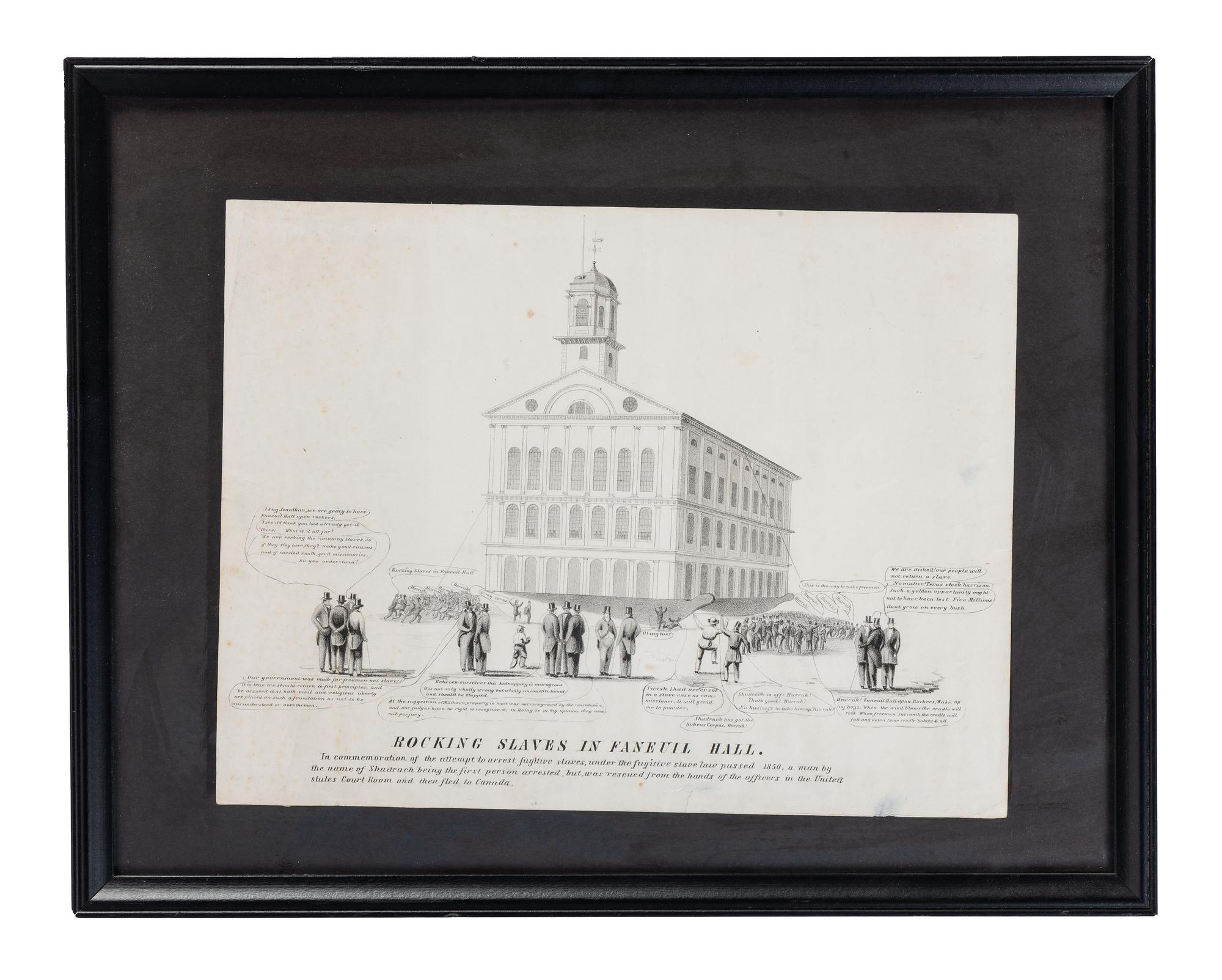 [SLAVERY & ABOLITION]. Rocking Slaves in Faneuil Hall. N.p.: N.p., ca 1851.
