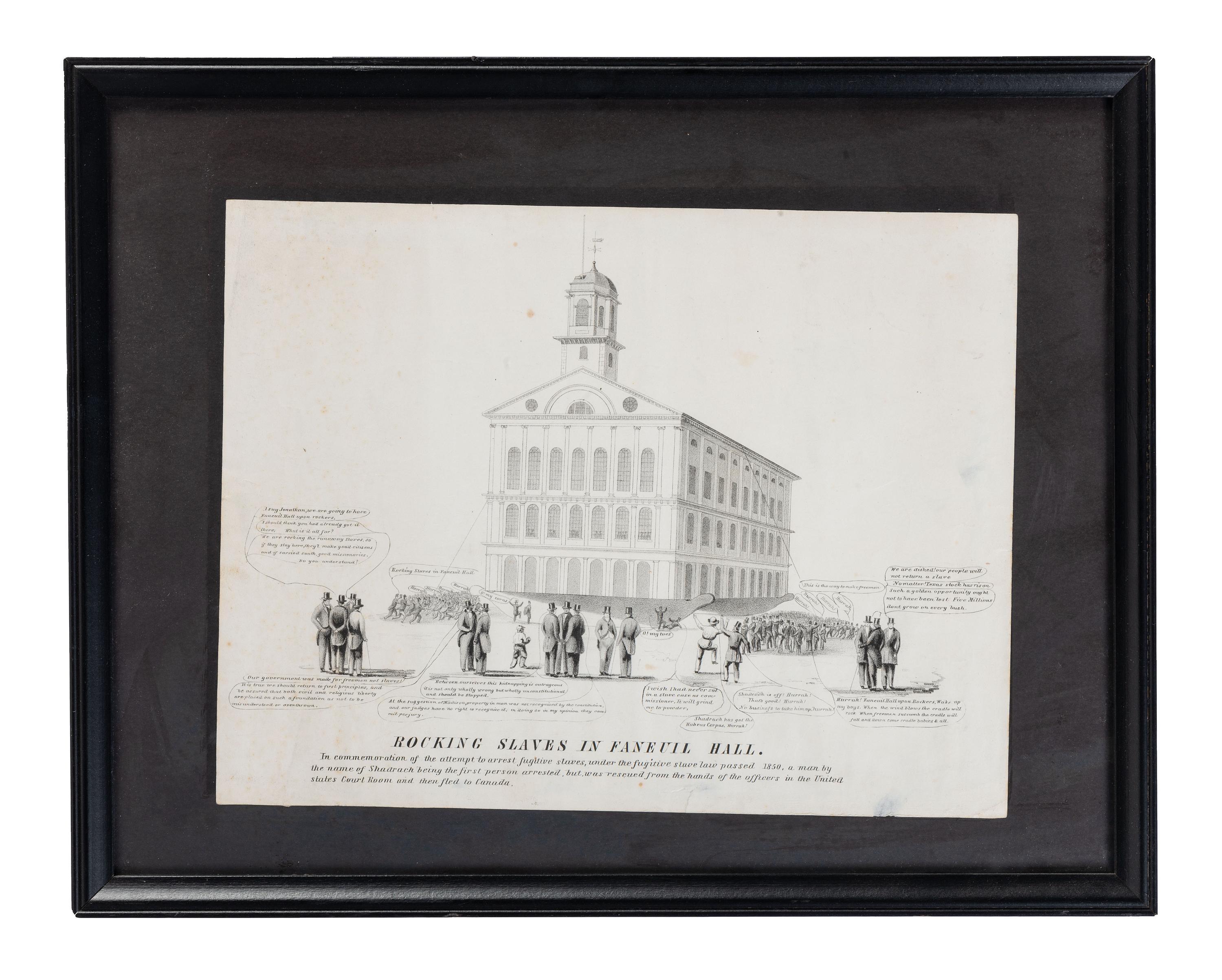 [SLAVERY & ABOLITION]. Rocking Slaves in Faneuil Hall. N.p.: N.p., ca 1851.