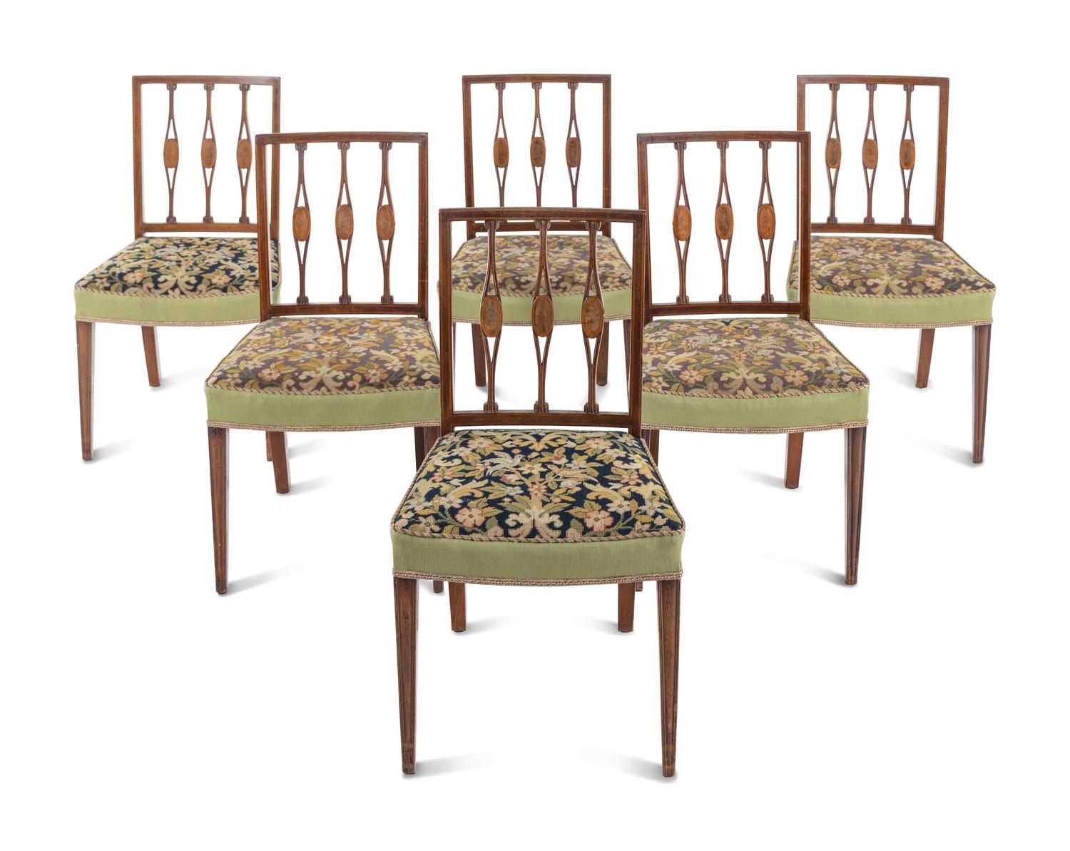 A Set of Six George III Mahogany Dining Chairs