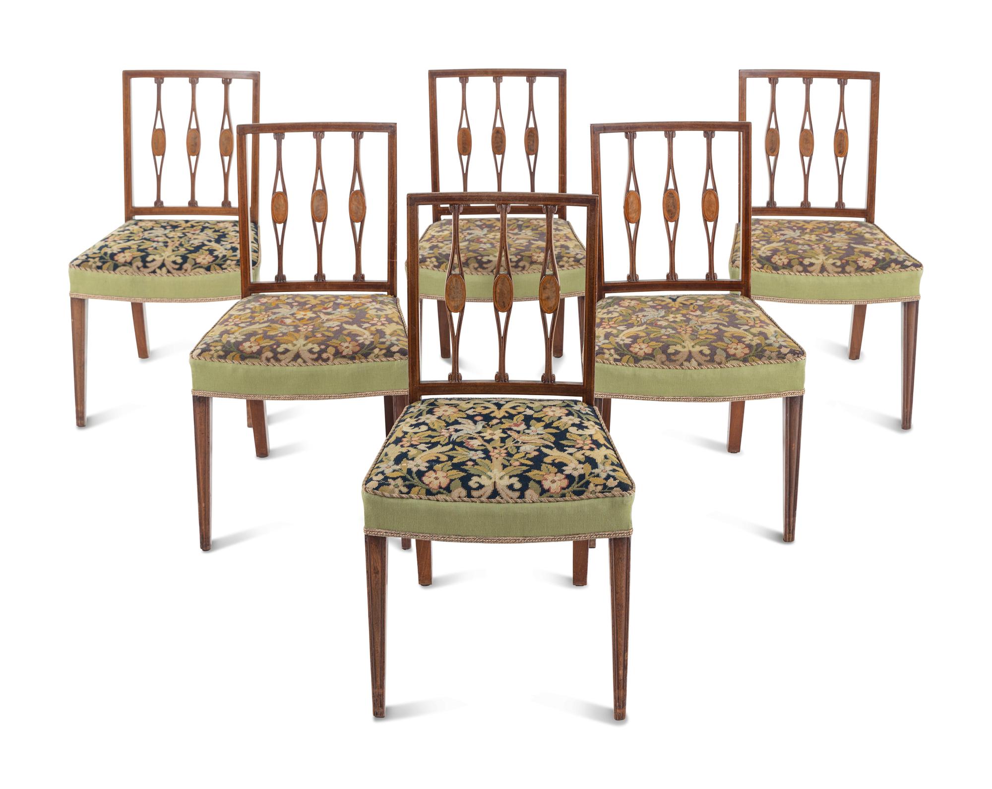 A Set of Six George III Mahogany Dining Chairs