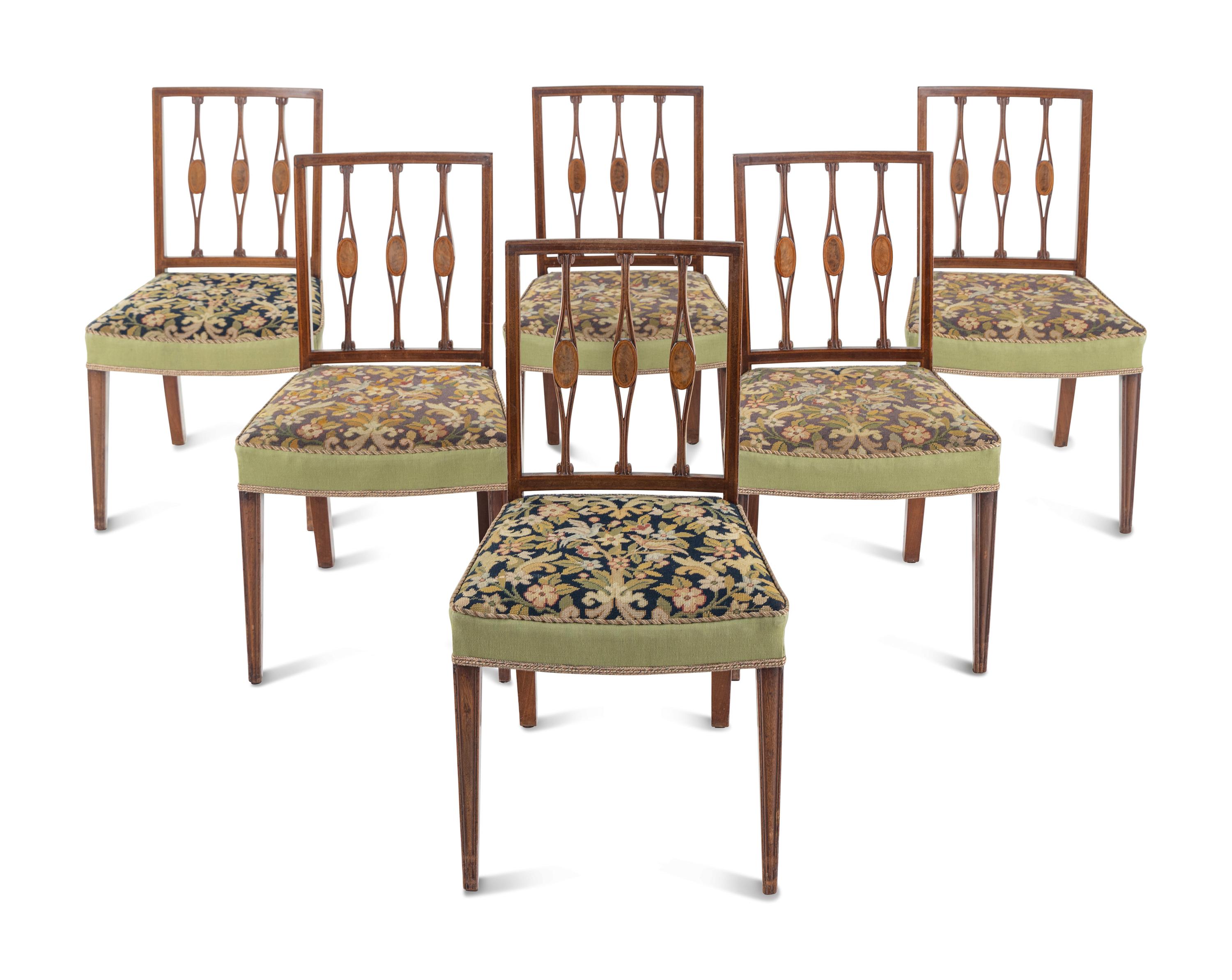 A Set of Six George III Mahogany Dining Chairs