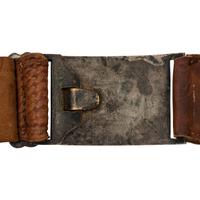 Silvered US Model 1851 Sword Belt Plate Engraved to A.C. Kennedy with Tooled Leather Belt