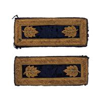 Pair of Gold Bullion Major's Shoulder Straps on Dark Blue Field