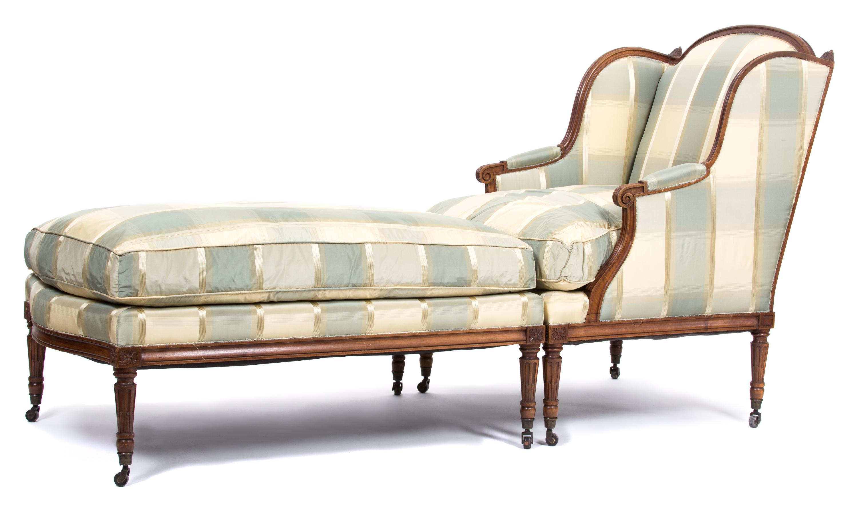 A Louis XVI Style Duchess Brisee Height 40 1/2 x width 28 3/4 x length 73 inches. — 19TH CENTURY