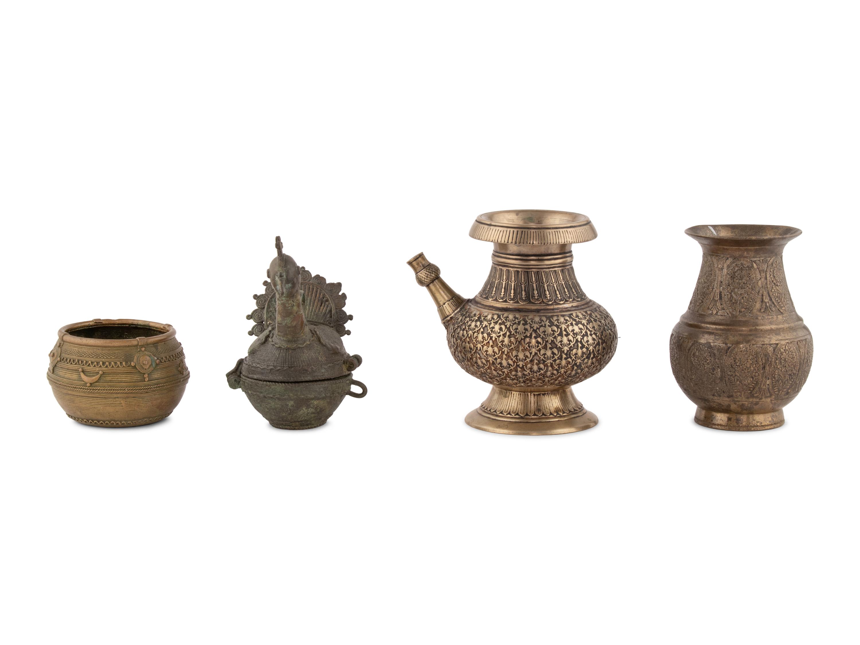 Four Middle Eastern Metal Vessels