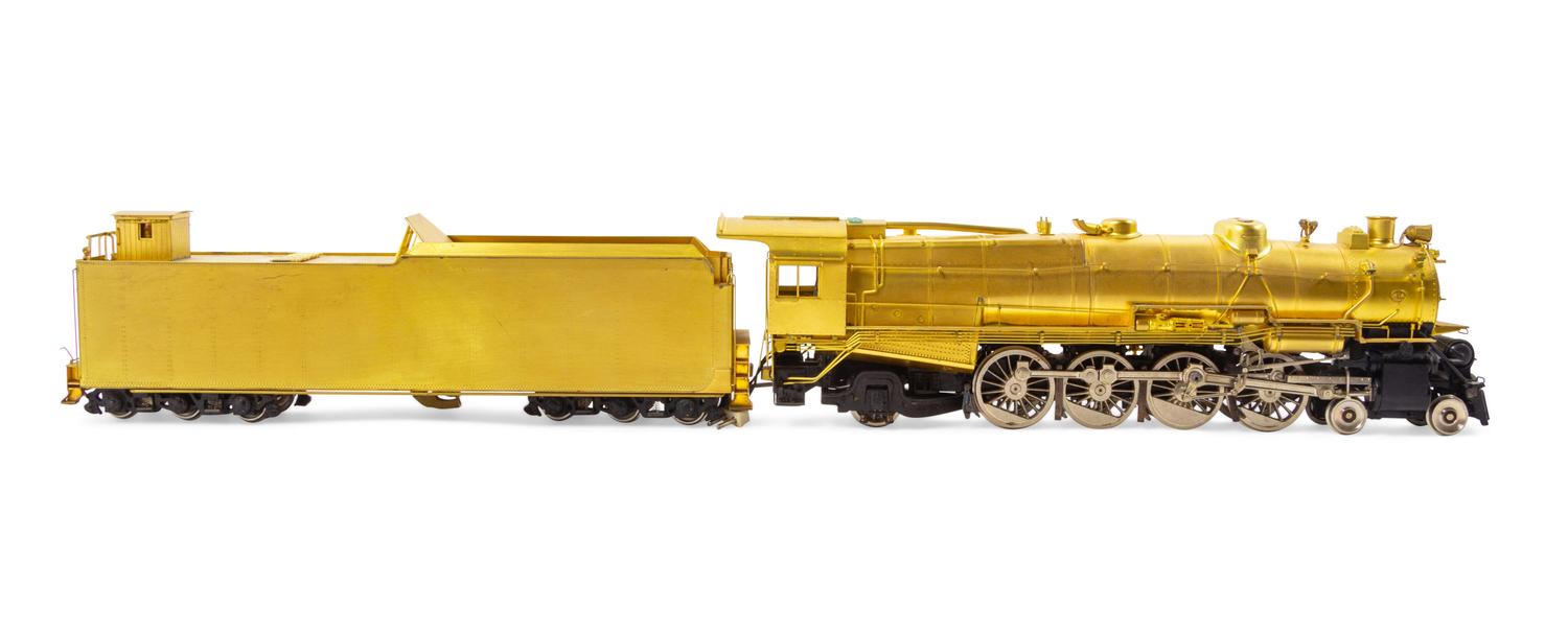 A KTM Brass O-Gauge 4-8-2 Locomotive and Tender