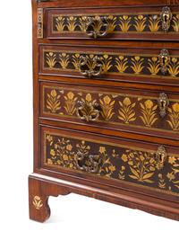 An Anglo-Indian Ivory-Inlaid Indian Rosewood Secretary Bookcase