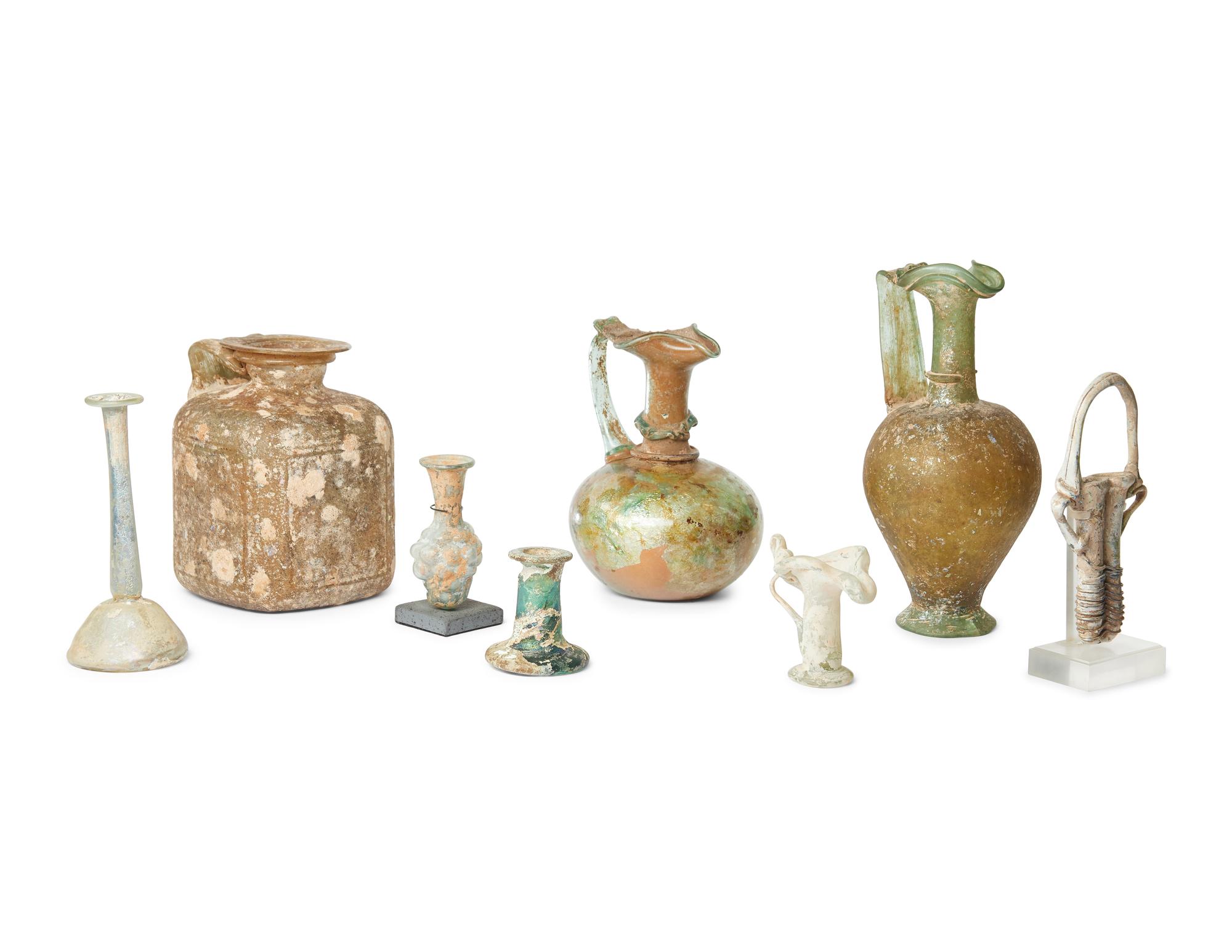 Eight Roman and Islamic Glass Vessels