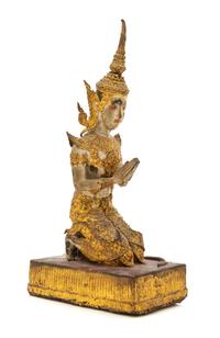 A Thai Gilt Bronze Figure of a Kneeling Deity Height 13 inches. — 19TH CENTURY