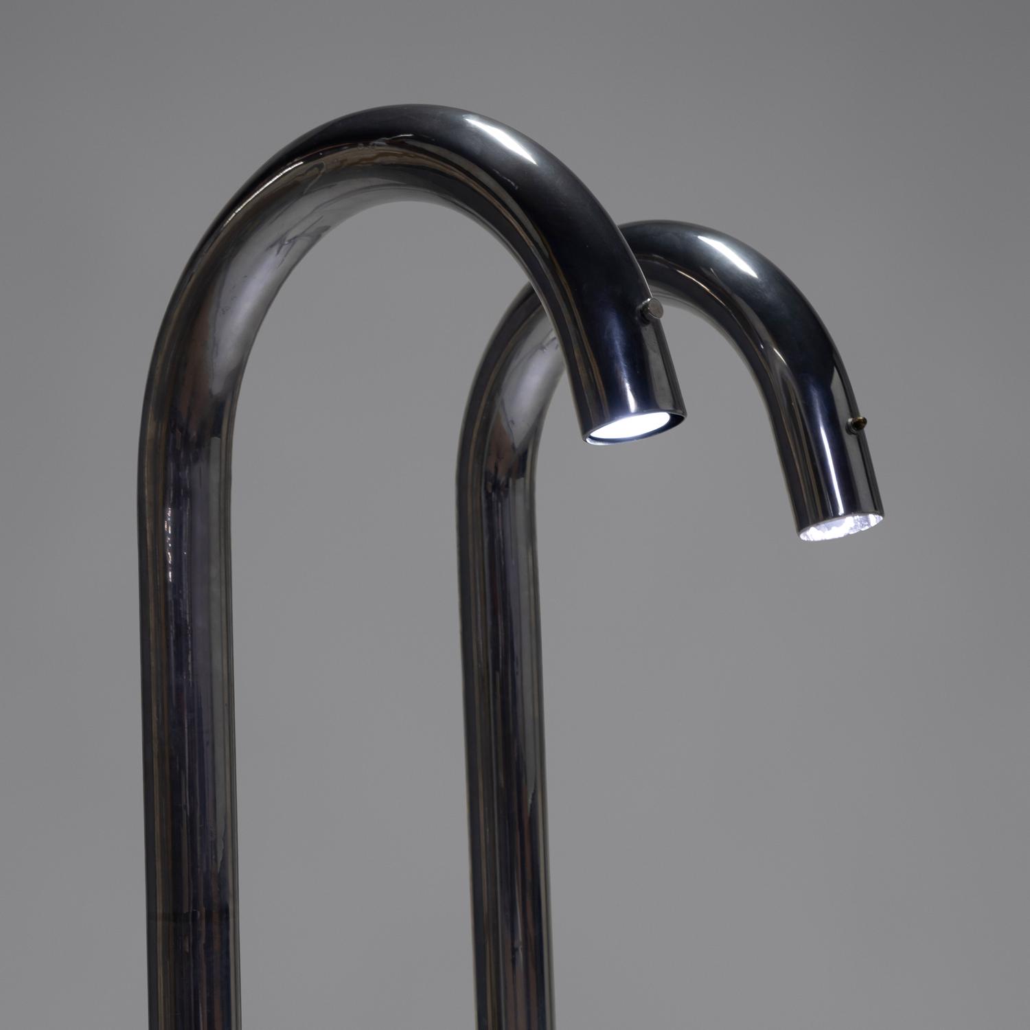 Near pair of Tube floor lamps, c. 1968