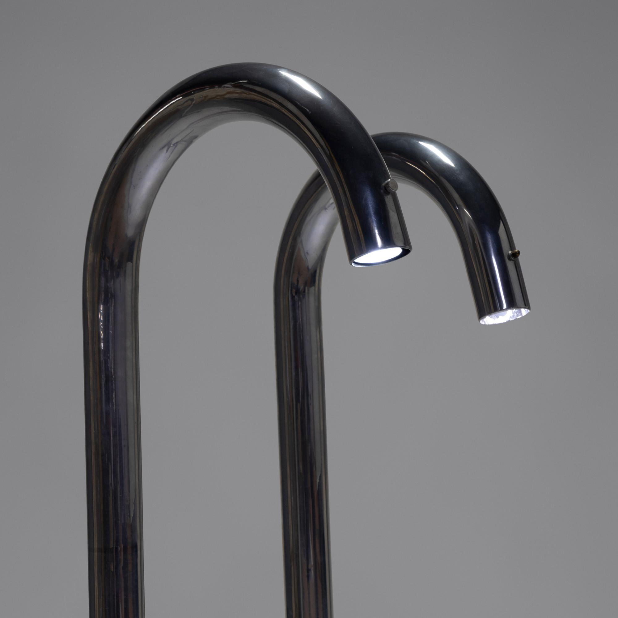 Near pair of Tube floor lamps, c. 1968