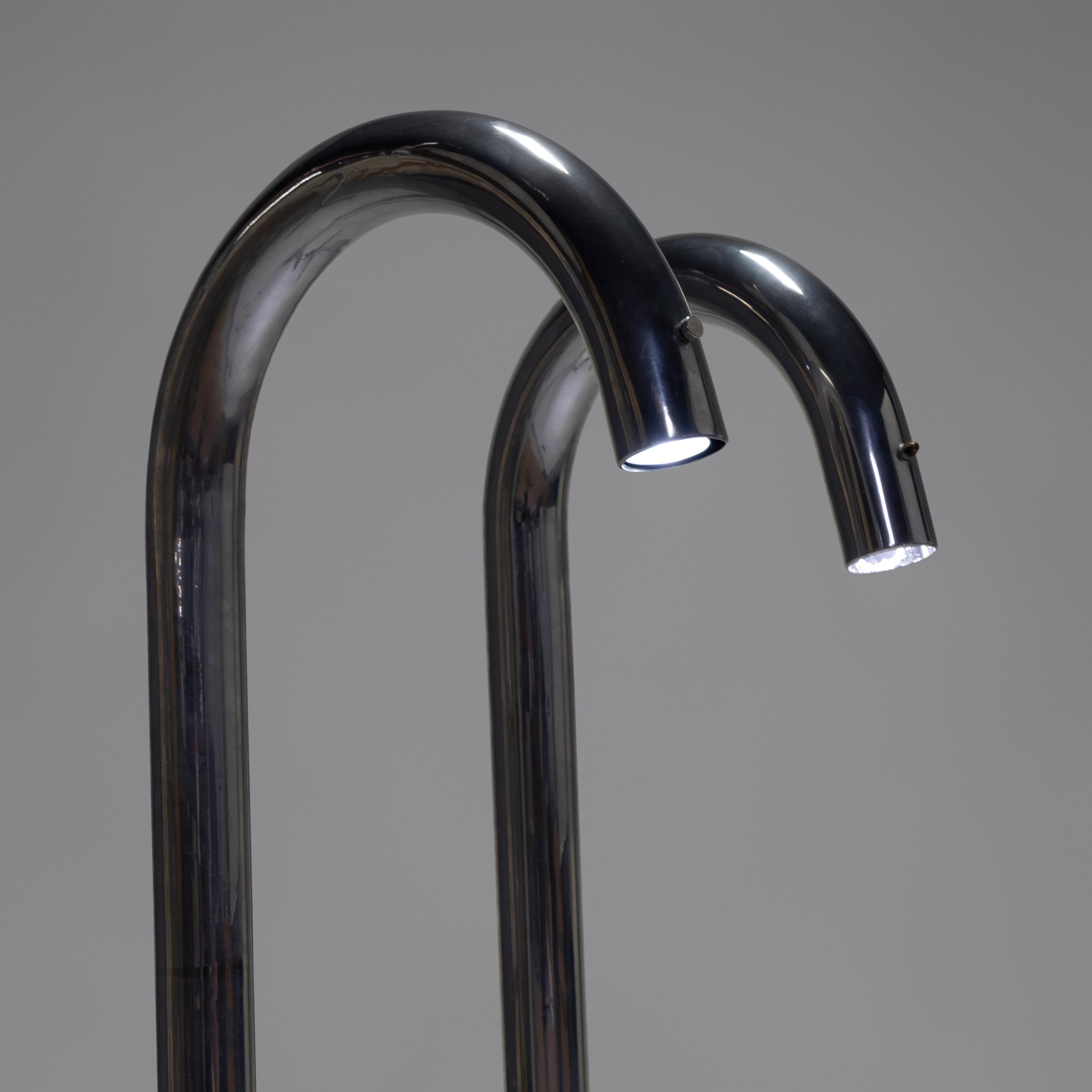 Near pair of Tube floor lamps, c. 1968