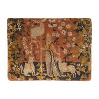 A Pair of George III Style Tapestry-Upholstered Walnut Foot Stools