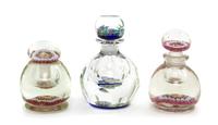 A Scottish Millefiori Paperweight Inkwell, Perthshire, Height of first 6 inches.