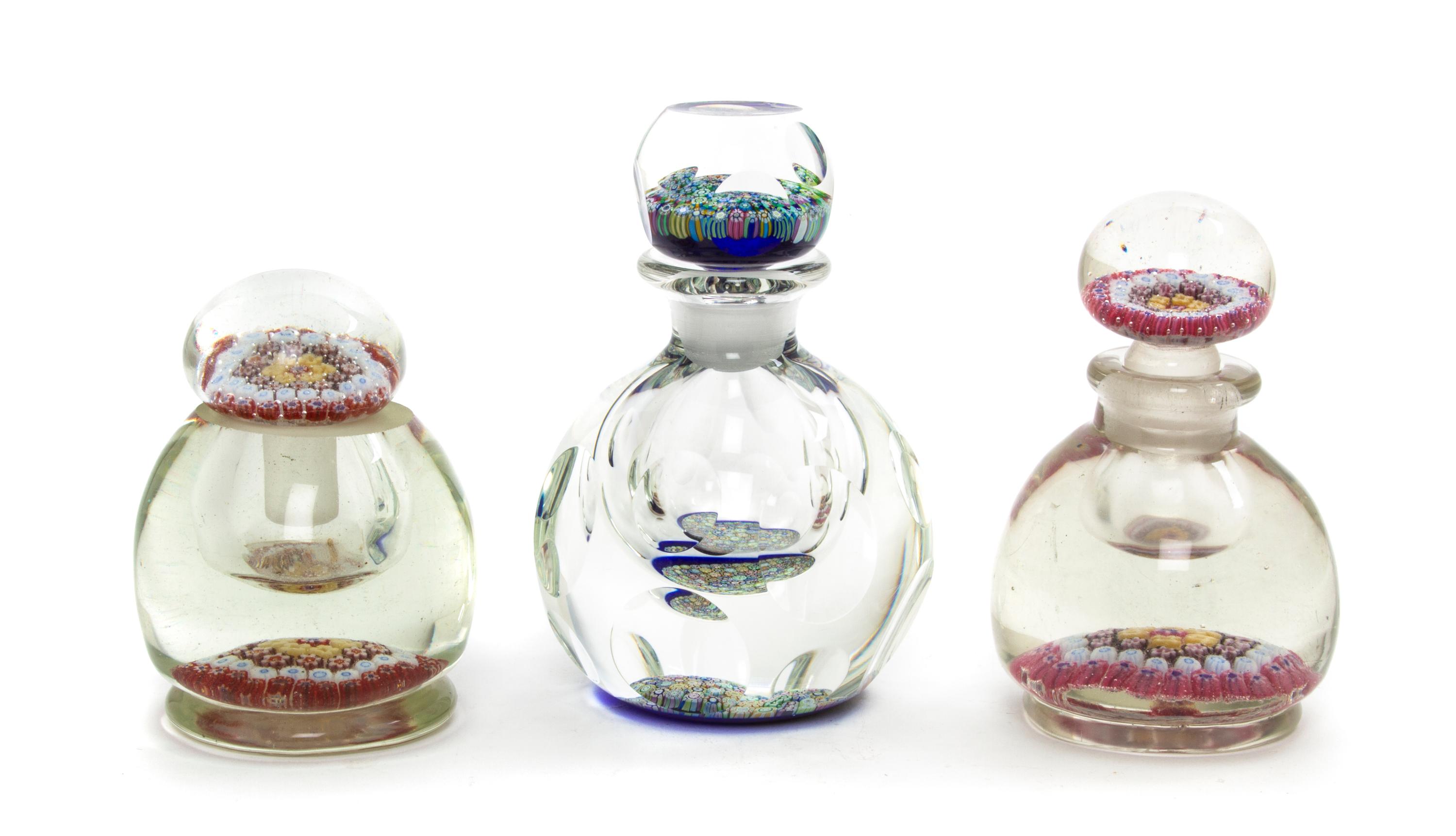 A Scottish Millefiori Paperweight Inkwell, Perthshire, Height of first 6 inches.