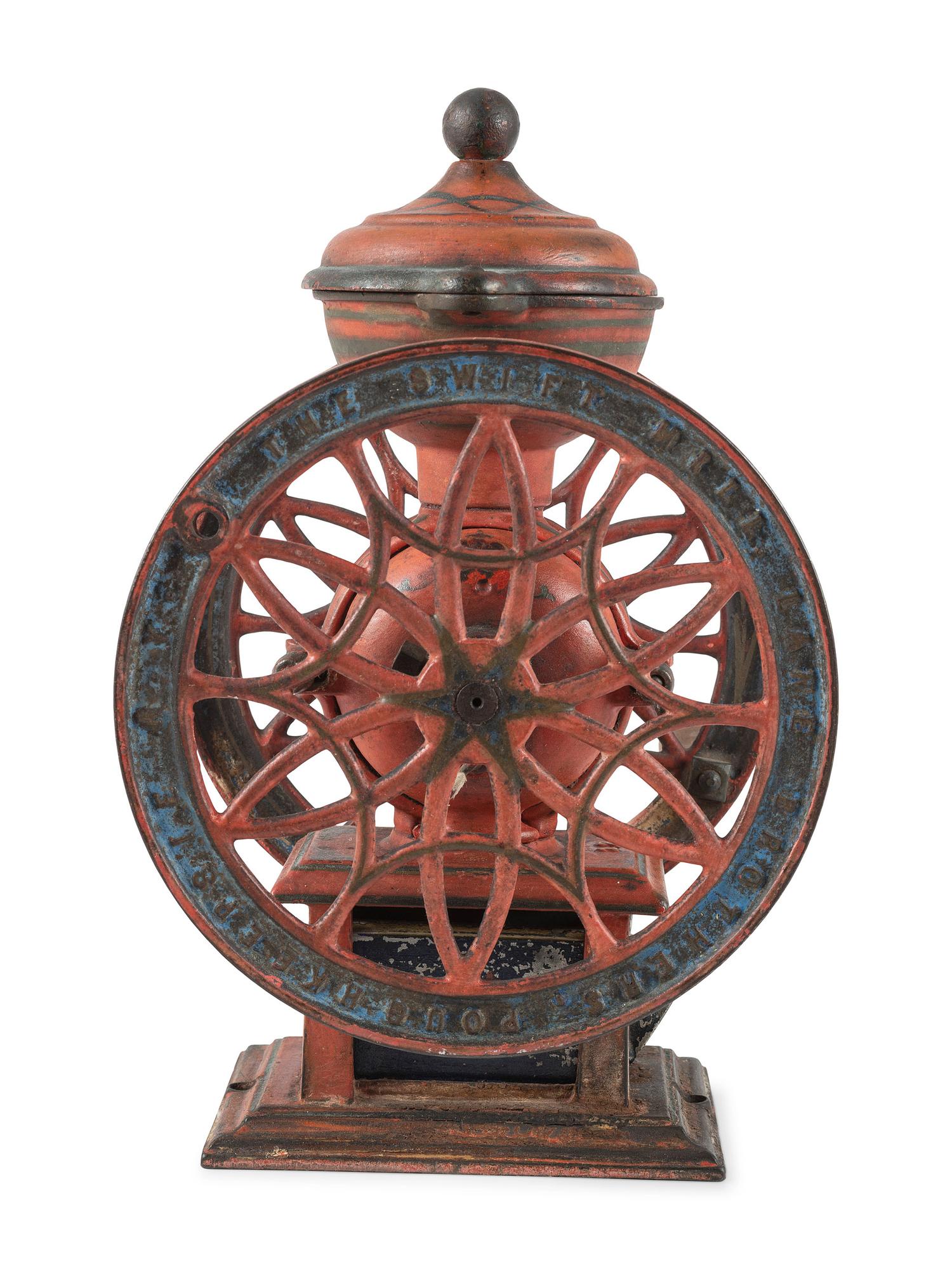 A Lane Brothers No. 12 Swift Double-Wheeled Coffee Grinder