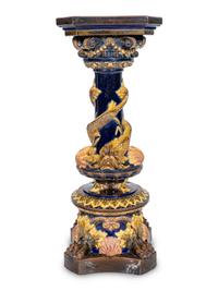 An English Majolica Pedestal