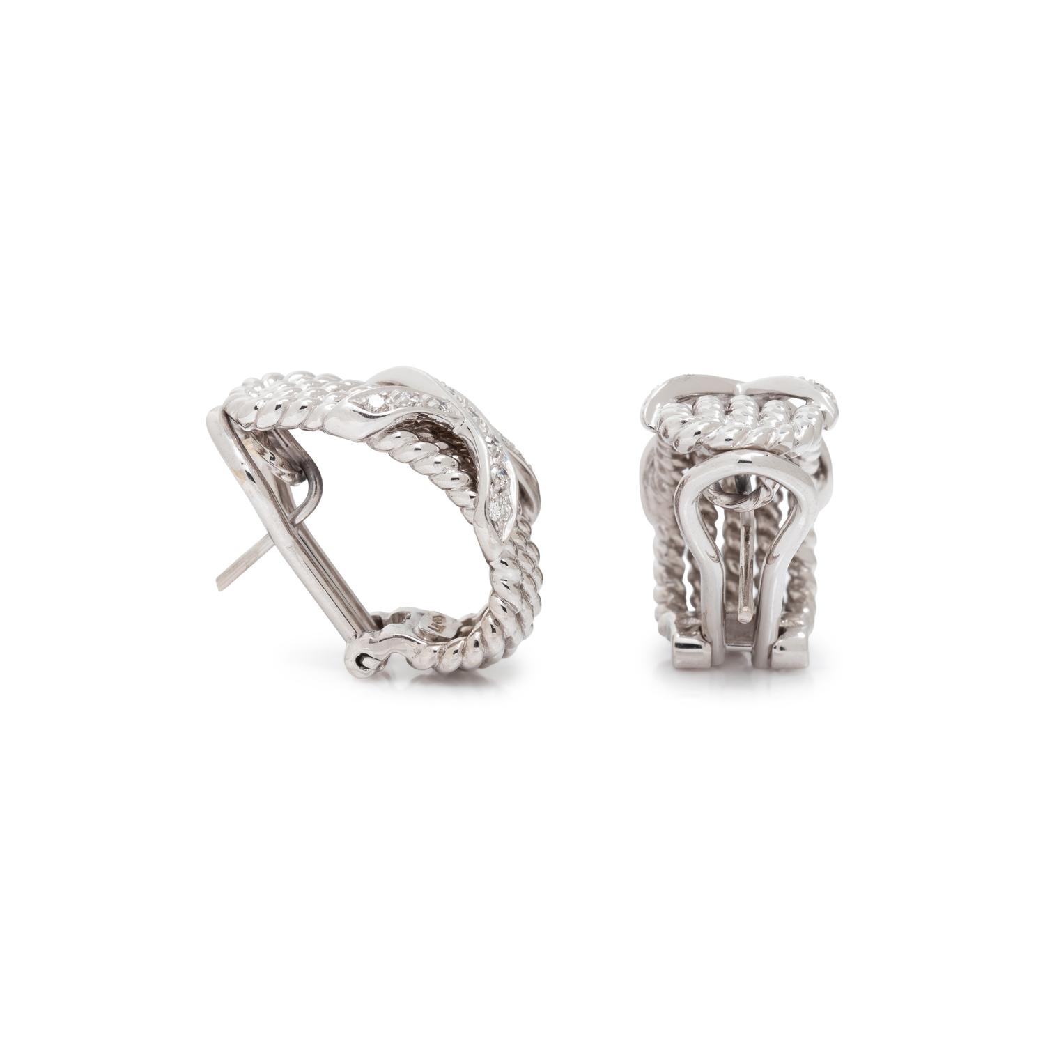 WHITE GOLD AND DIAMOND EARCLIPS