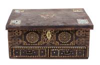 A Brass Decorated Blanket Chest Height 25 1/4 x width 56 x depth 24 1/2 inches. — 19TH CENTURY