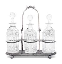 A Silver-Plate and Cut Glass Tantalus