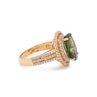 GREEN SAPPHIRE AND DIAMOND RING