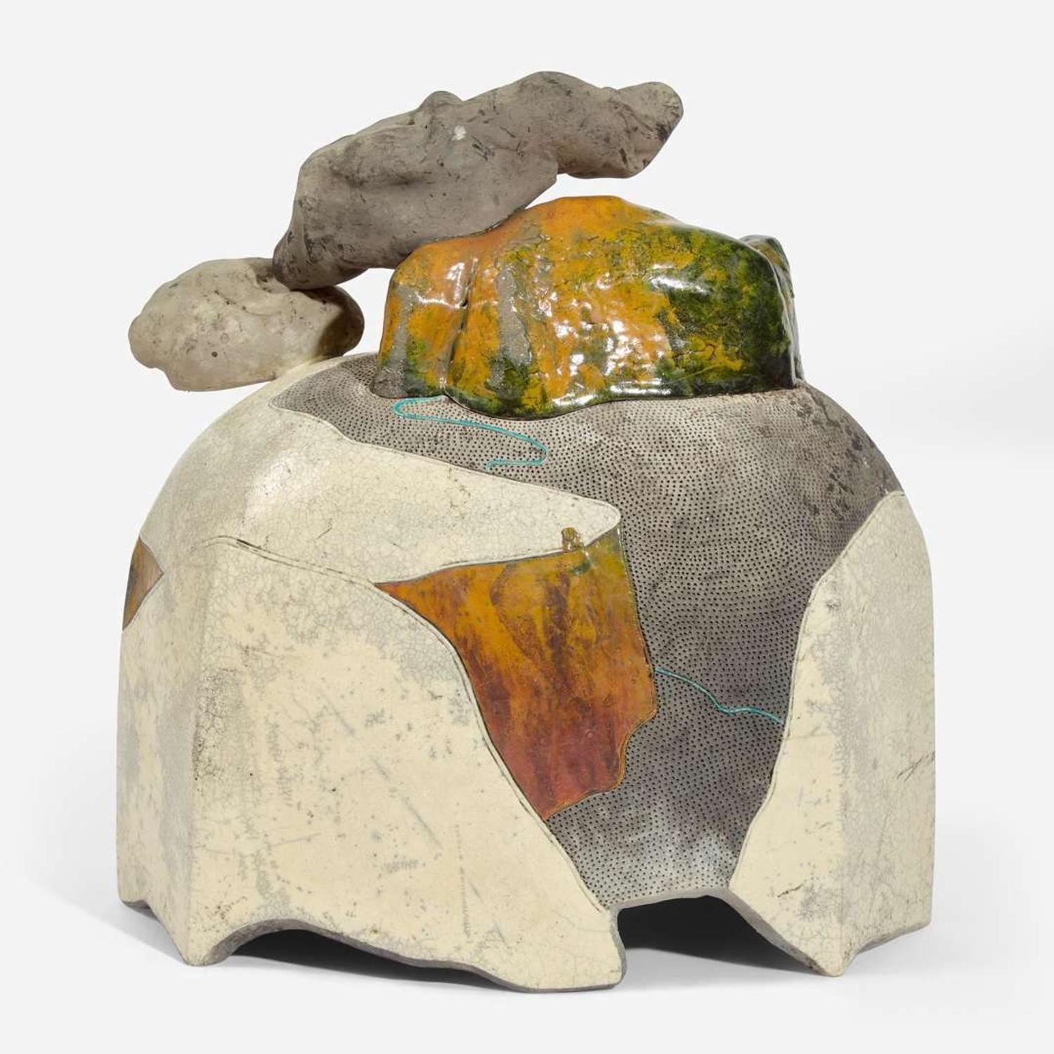 Wayne Higby (American, b. 1943) "Calico Canyon Overlook" Lidded Vessel, USA, 1976