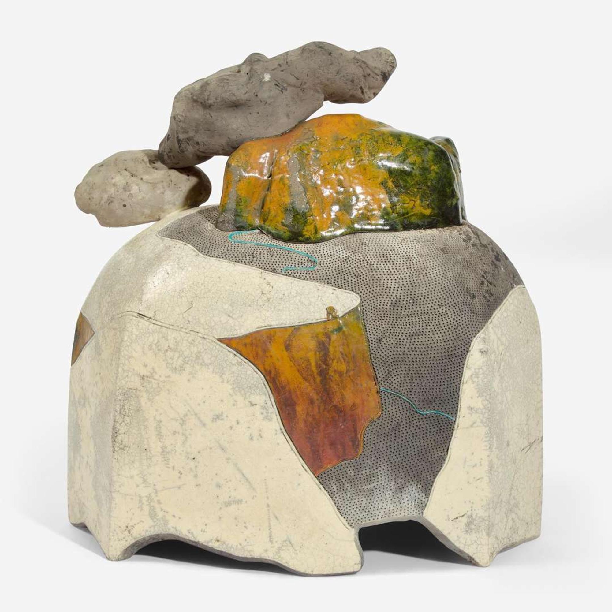 Wayne Higby (American, b. 1943) "Calico Canyon Overlook" Lidded Vessel, USA, 1976
