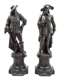 A Pair of French Bronze Figures Height of tallest 28 1/2 inches. — AFTER ALBERT CARRIER-BELLEUSE (1824-1887)