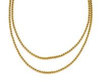 ANTIQUE, YELLOW GOLD LONGCHAIN NECKLACE