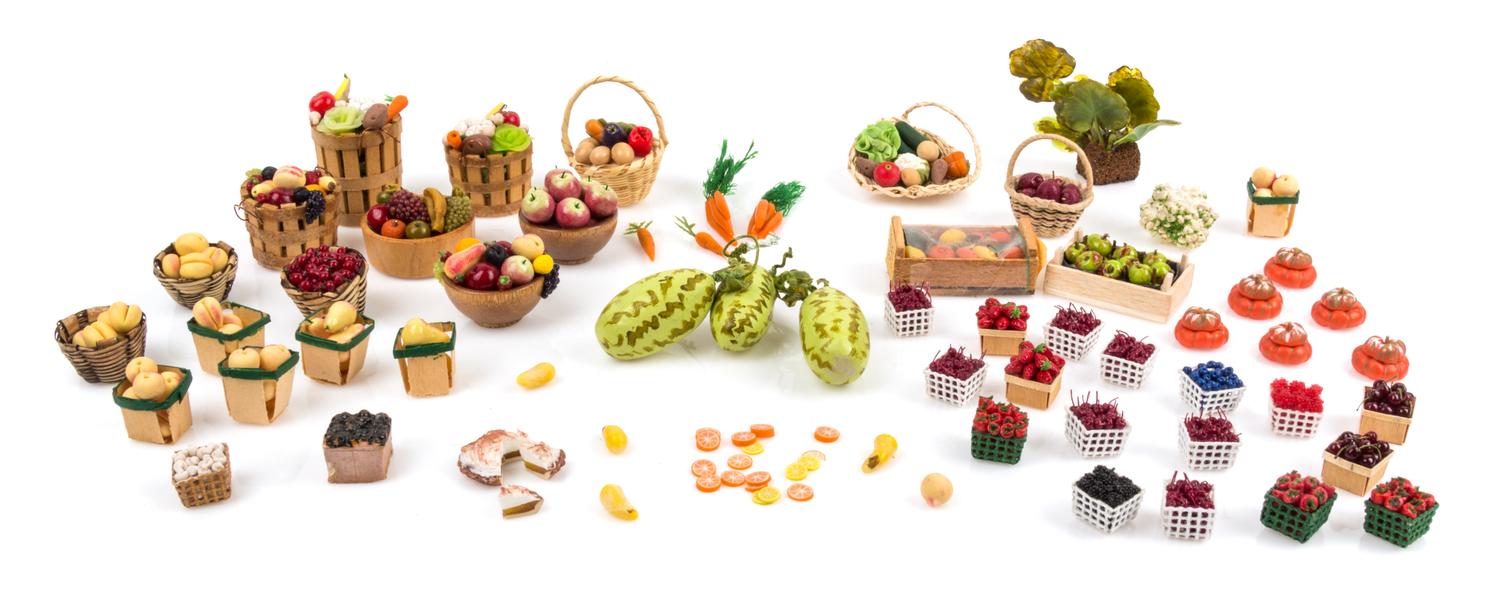 A Collection of Produce Articles Width of widest basket 1 1/2 inches.