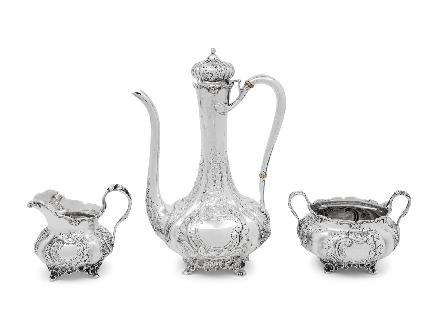 An American Silver Three-Piece Coffee Service