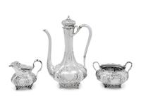 An American Silver Three-Piece Coffee Service