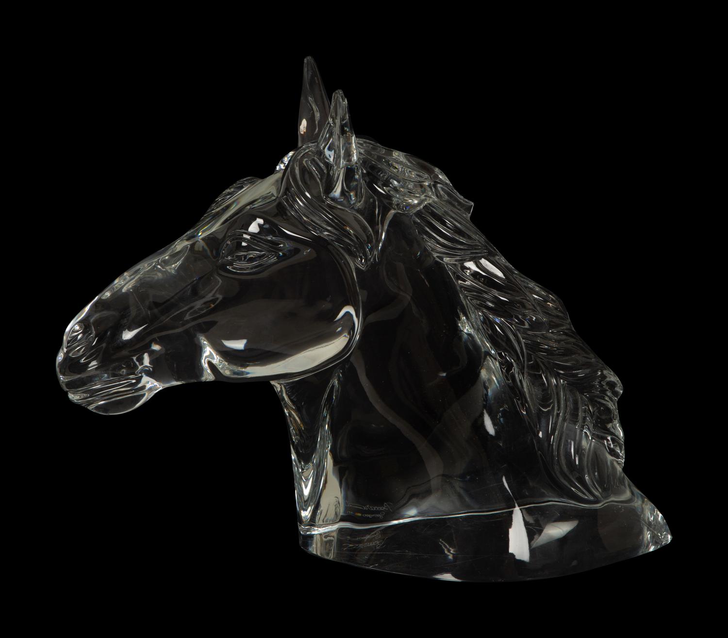A Baccarat Tête de Cheval Trophy Sculpture