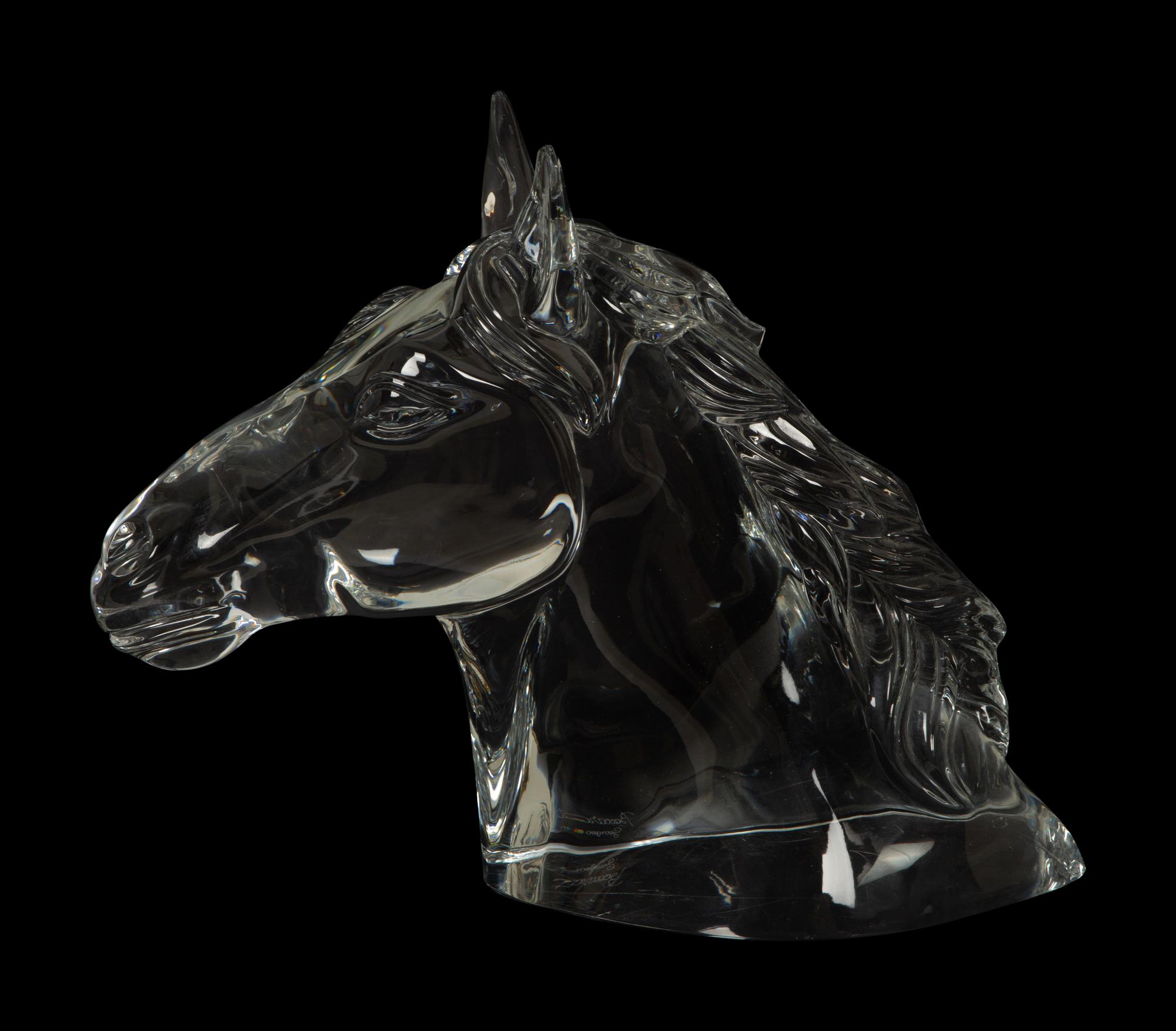 A Baccarat Tête de Cheval Trophy Sculpture