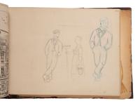 [NATIVE AMERICAN] -- [GOLD RUSH]. An album of watercolor drawings by prospector George V. Storkey (ca 1867-1942) depicting British Columbian Indigenous objects, likely related to the Nlaka’pamux, ca late 1890s-early 1900s.