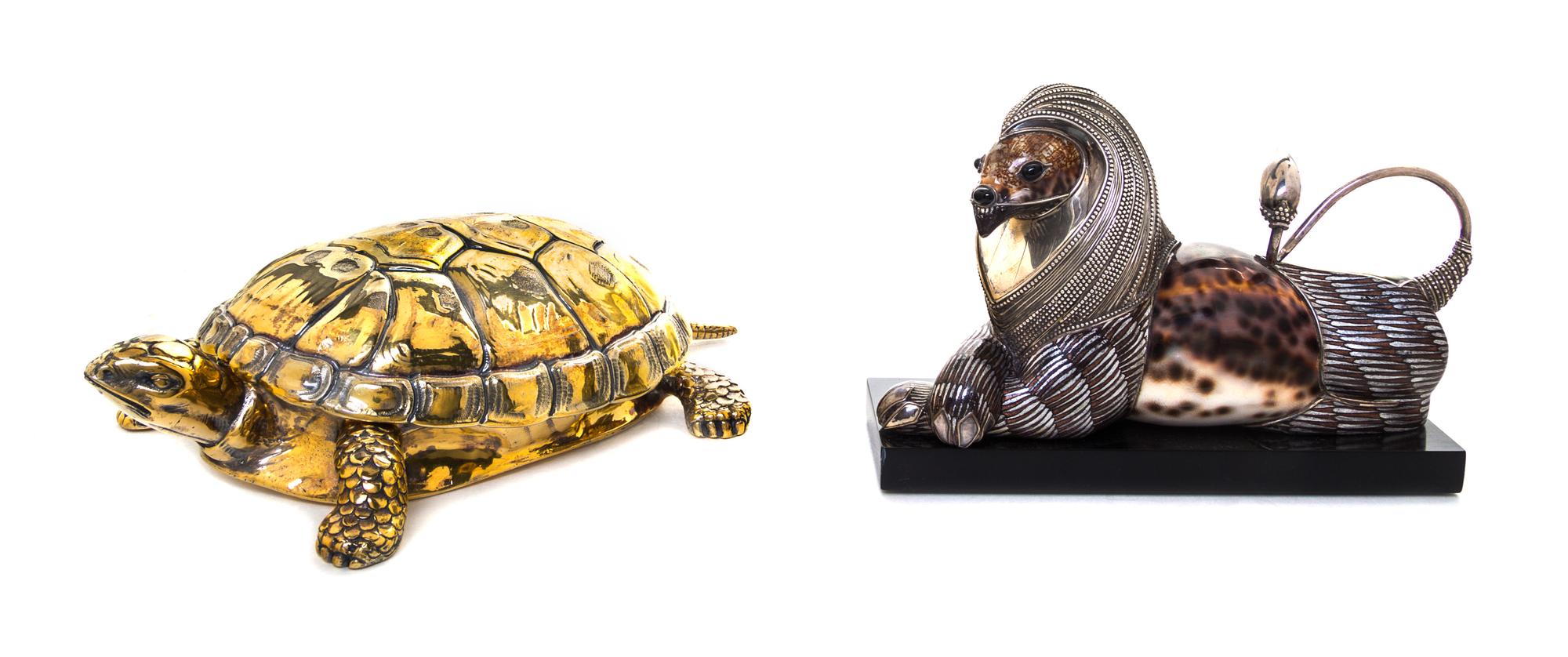 Two Cast Metal Animal Models Length of first 9 1/2 inches. — 20TH CENTURY