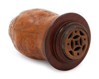 A Molded and Incised Gourd Cricket Cage and Cover