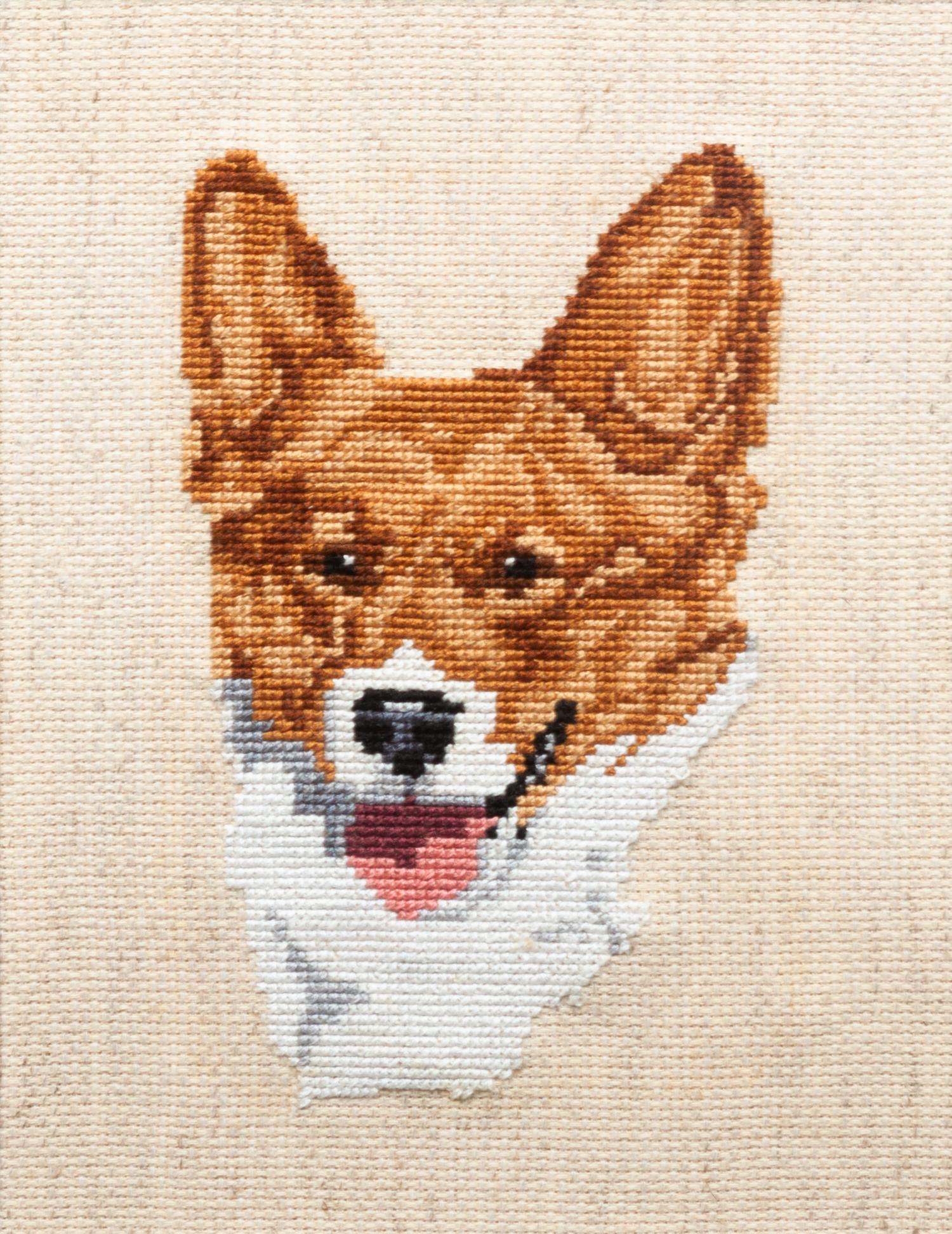 Three Works of Art depicting Pembroke Welsh Corgis Larger: 15 x 22 inches.