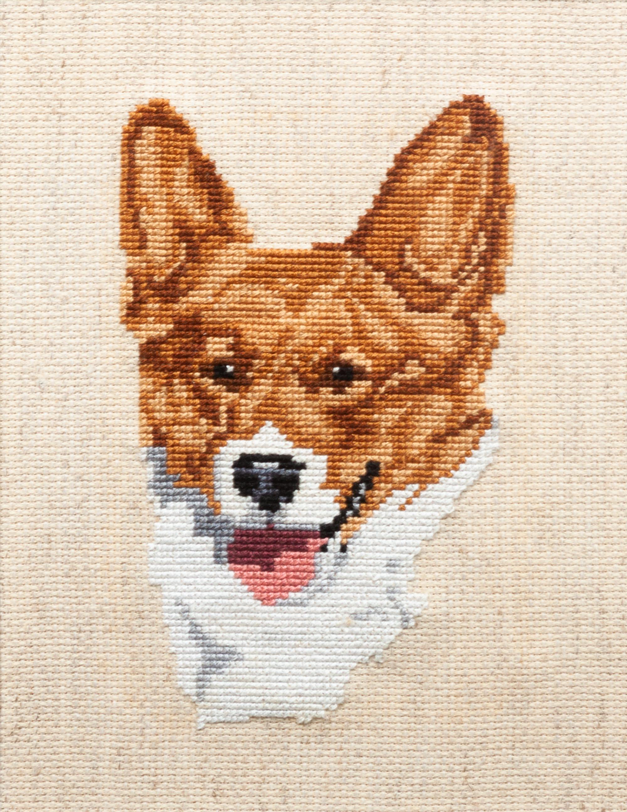 Three Works of Art depicting Pembroke Welsh Corgis Larger: 15 x 22 inches.