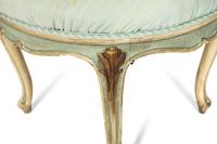 A Louis XV Style Cream Painted and Parcel Gilt Tabouret