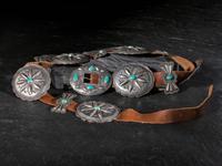Navajo Silver and Turquoise Third Phase Concha Belt