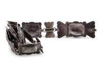 Navajo Heavily Stamped Silver Link Concha Belt