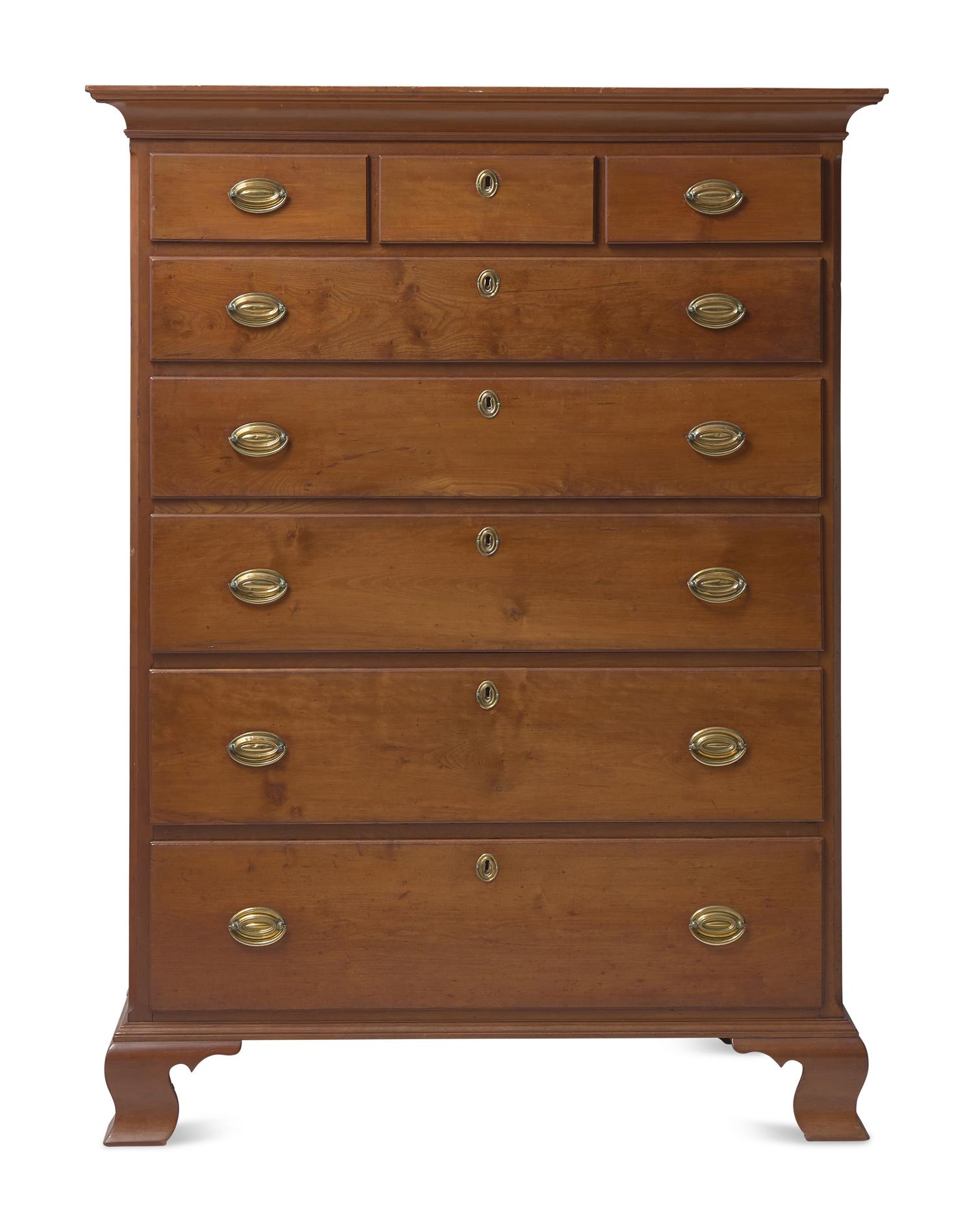 A Chippendale Cherry Tall Chest of Drawers, Southeastern Pennsylvania