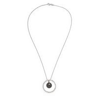 Cultured Pearl, Diamond, and White Gold Pendant Necklace