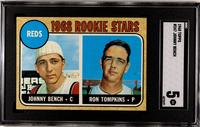 A 1968 Topps Johnny Bench Rookie Baseball Card No. 247 (SGC 5 EX)