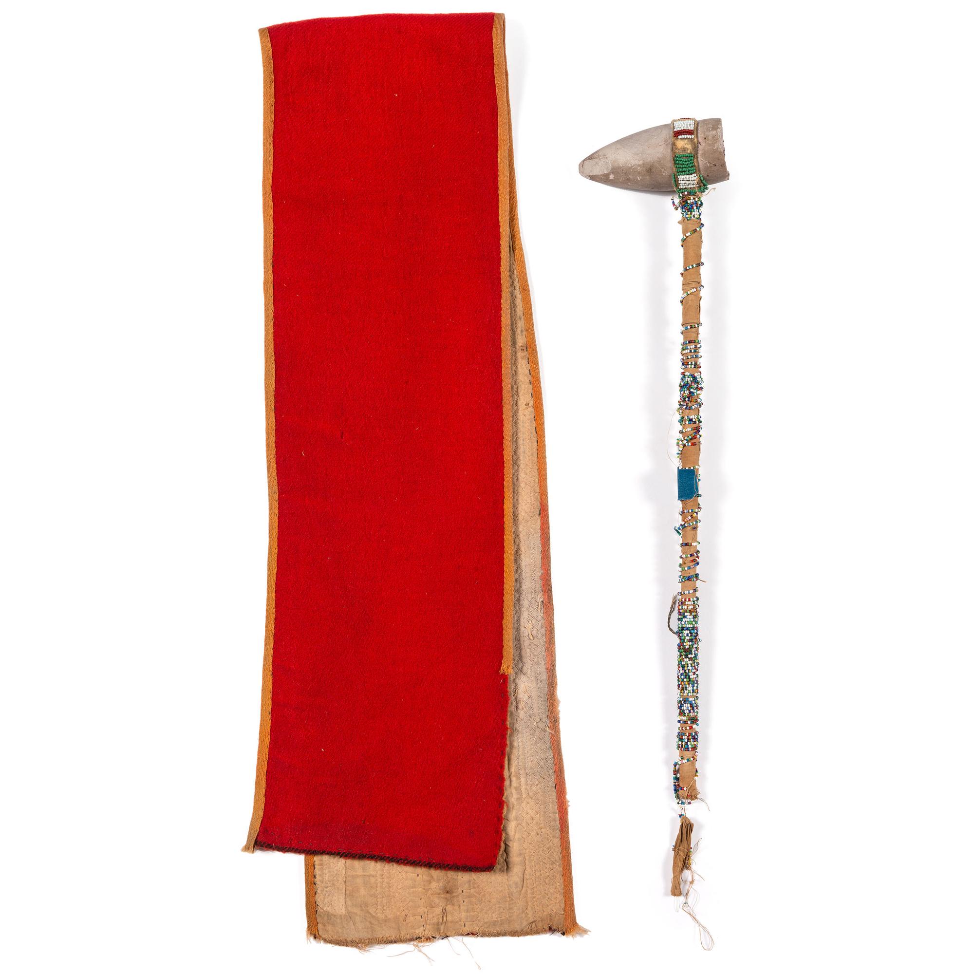 Plains Beaded Wool Strip, and Beaded Club
