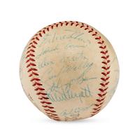 A 1959 Milwaukee Braves Team Signed Autograph Baseball Featuring Hank Aaron (Beckett Authentication Services)