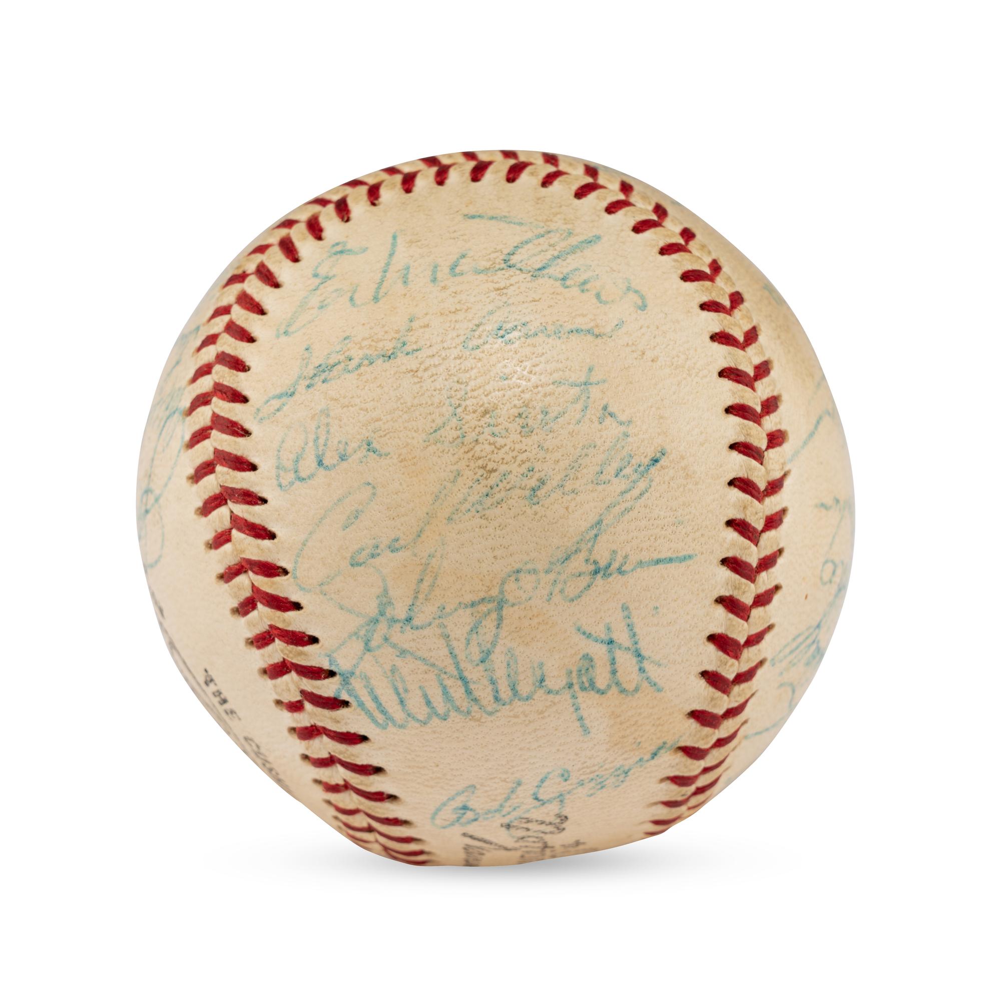 A 1959 Milwaukee Braves Team Signed Autograph Baseball Featuring Hank Aaron (Beckett Authentication Services)