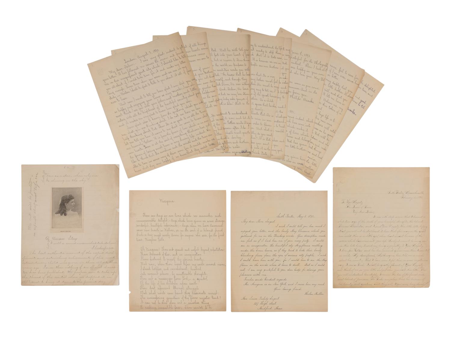 KELLER, Helen Adams (1880-1968). A small archive of materials related to Keller, including: