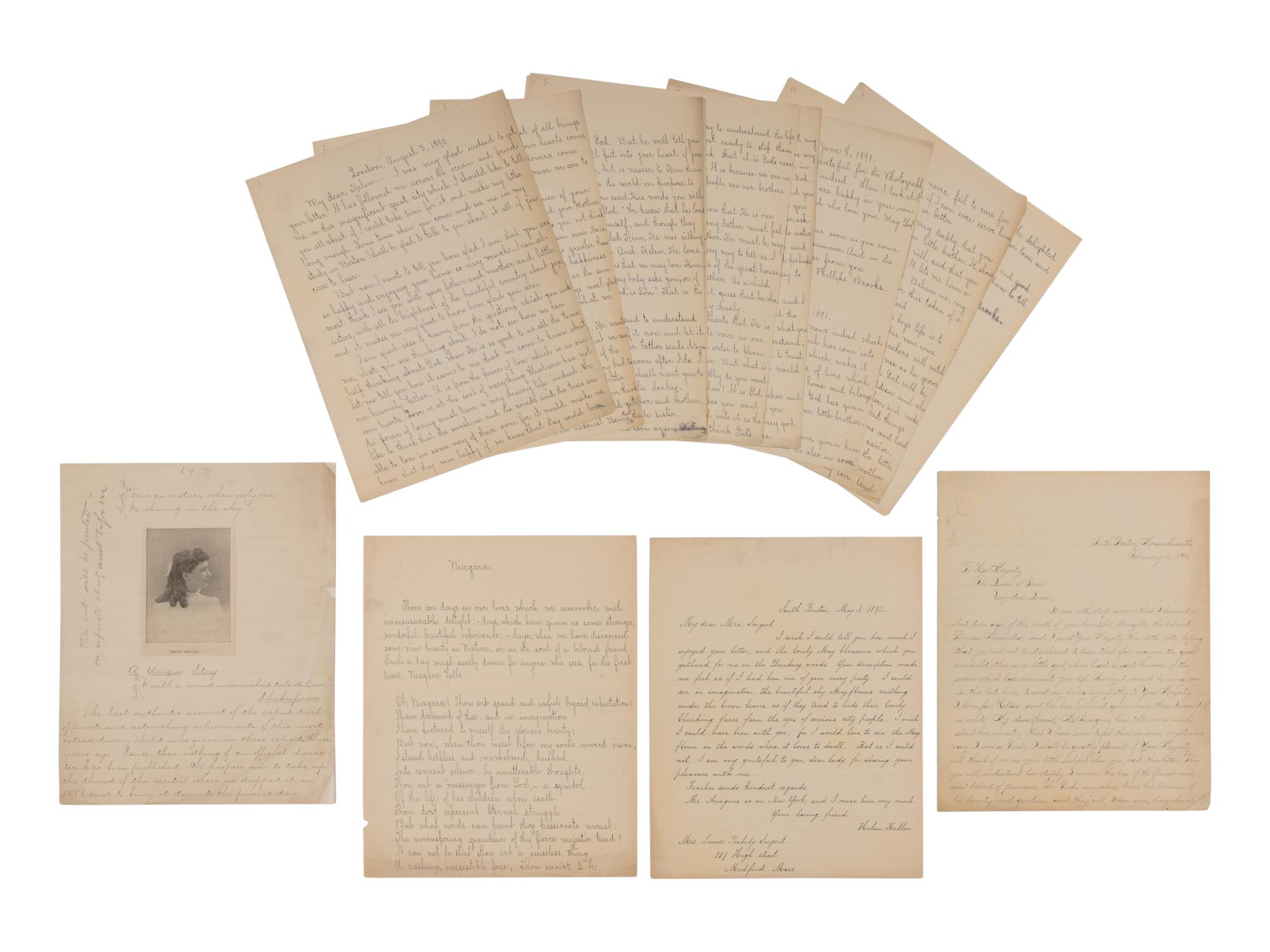 KELLER, Helen Adams (1880-1968). A small archive of materials related to Keller, including: